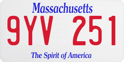 MA license plate 9YV251