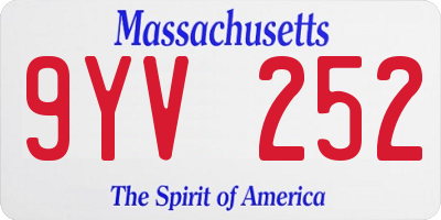MA license plate 9YV252