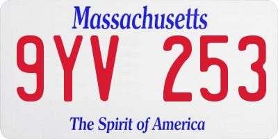 MA license plate 9YV253