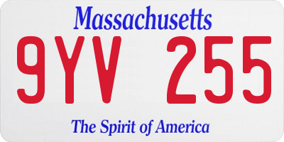 MA license plate 9YV255