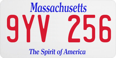 MA license plate 9YV256