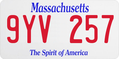 MA license plate 9YV257
