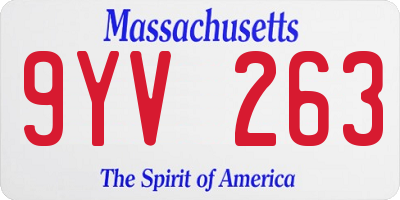 MA license plate 9YV263