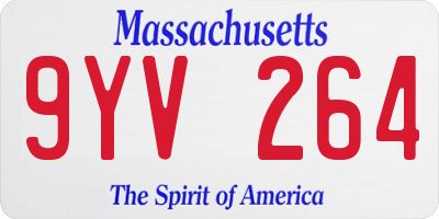 MA license plate 9YV264