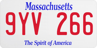 MA license plate 9YV266