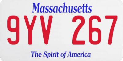 MA license plate 9YV267