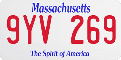 MA license plate 9YV269