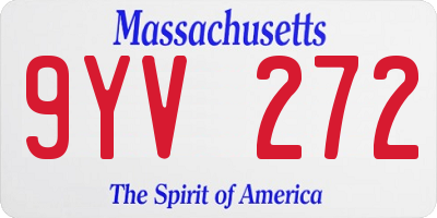MA license plate 9YV272