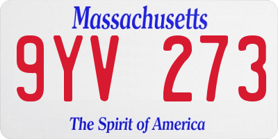MA license plate 9YV273