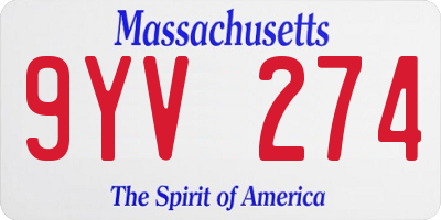 MA license plate 9YV274