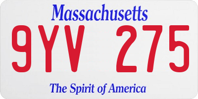 MA license plate 9YV275