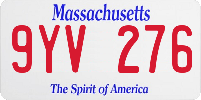 MA license plate 9YV276