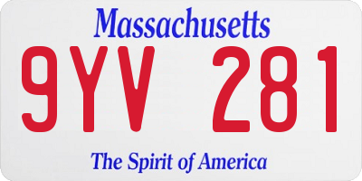 MA license plate 9YV281