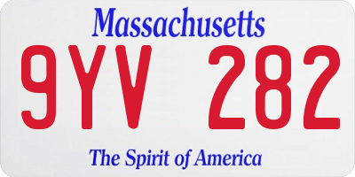 MA license plate 9YV282