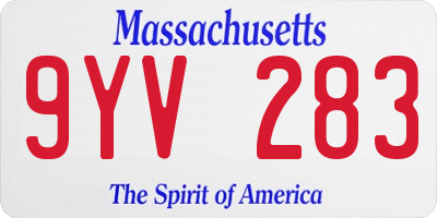 MA license plate 9YV283