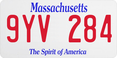 MA license plate 9YV284