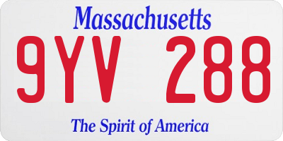 MA license plate 9YV288