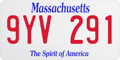MA license plate 9YV291