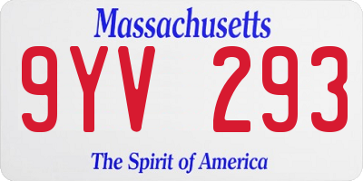 MA license plate 9YV293