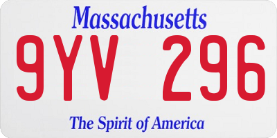 MA license plate 9YV296