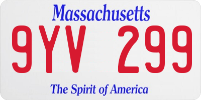 MA license plate 9YV299