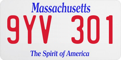 MA license plate 9YV301