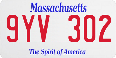 MA license plate 9YV302