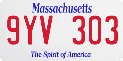 MA license plate 9YV303