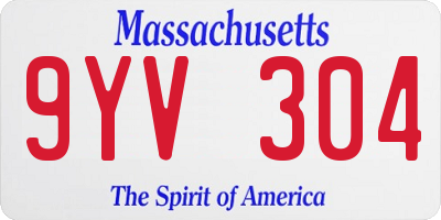 MA license plate 9YV304