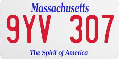 MA license plate 9YV307