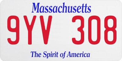 MA license plate 9YV308