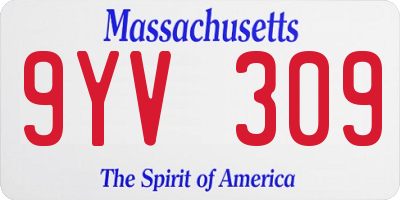 MA license plate 9YV309