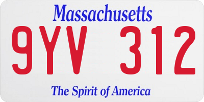 MA license plate 9YV312