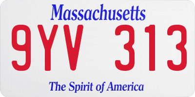 MA license plate 9YV313