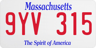 MA license plate 9YV315