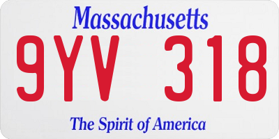 MA license plate 9YV318