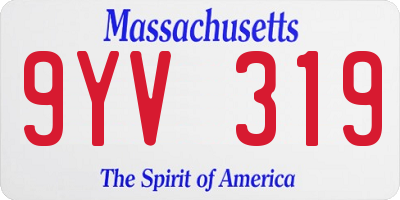 MA license plate 9YV319