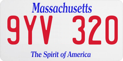 MA license plate 9YV320
