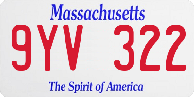 MA license plate 9YV322