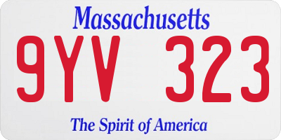 MA license plate 9YV323