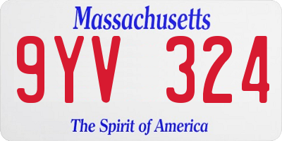 MA license plate 9YV324