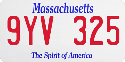 MA license plate 9YV325