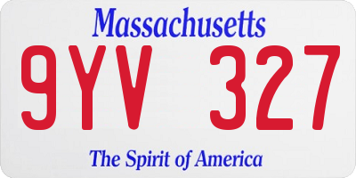 MA license plate 9YV327