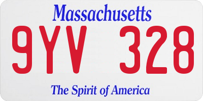 MA license plate 9YV328