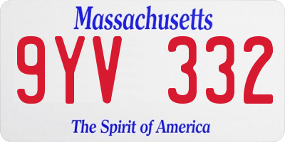 MA license plate 9YV332