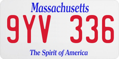 MA license plate 9YV336