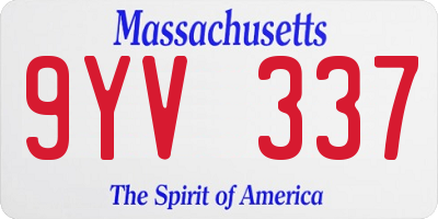 MA license plate 9YV337