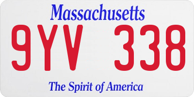 MA license plate 9YV338