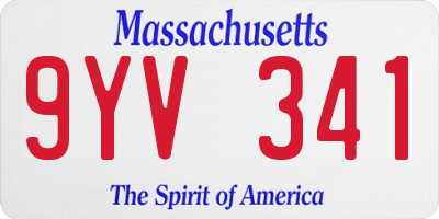 MA license plate 9YV341