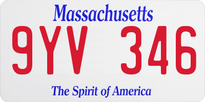 MA license plate 9YV346
